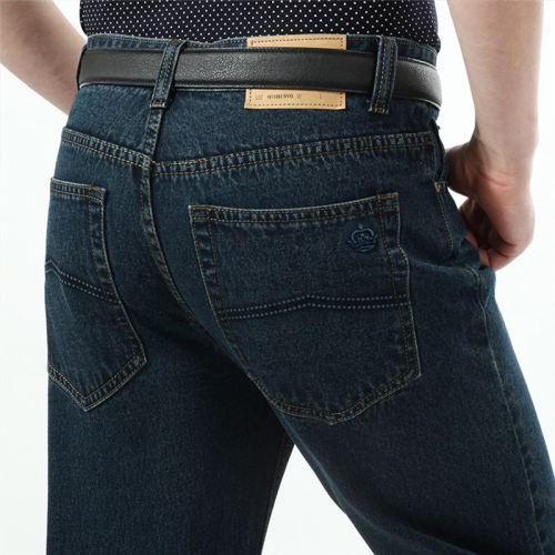 Dark Blue Fashion Denim Pants Casual Trousers Apple Jeans For Papa PQYP893B