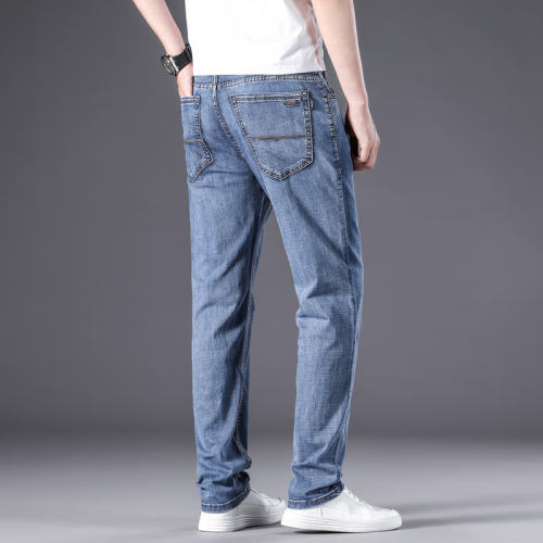 Fashion Plus Size Denim Pants Men Business Jeans Summer Casual Trousers PQ306