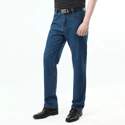 Blue Fashion Apple Jeans Men Casual Trousers Denim Pants For Papa PQYP891B