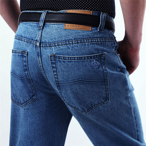 Light Blue Fashion Men Denim Pants Casual Trousers Apple Jeans For Papa PQYP892B