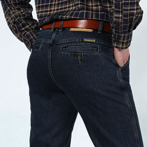 Dark Blue Fashion Apple Jeans For Papa Denim Pants Casual Trousers PQYP889B