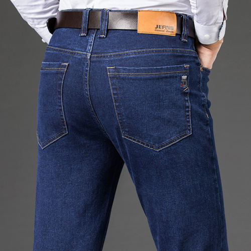 Blue Fashion Men Casual Trousers Plus Size Denim Pants Business Jeans PQYP2012A