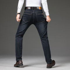 Blue Plus Size Denim Pants Men Winter Casual Trousers Business Jeans PQYP2013A