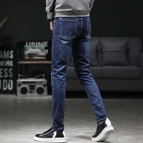 Dark Blue Fashion Washed Jeans Men Denim Pants Casual Trousers PQYP2835