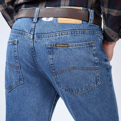 Light Blue Fashion Apple Jeans Men Denim Pants Casual Trousers PQYP882B