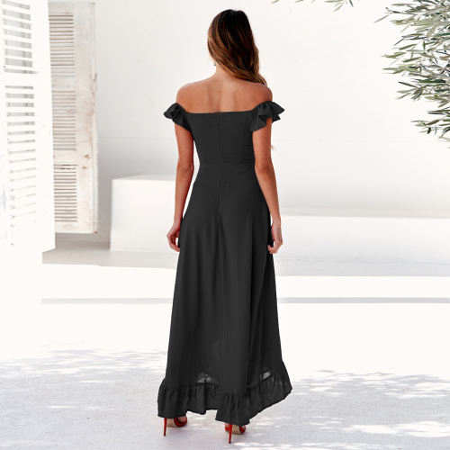 Sexy Ruffled Cocktail Dresses Backless Evening Dress PQH2026