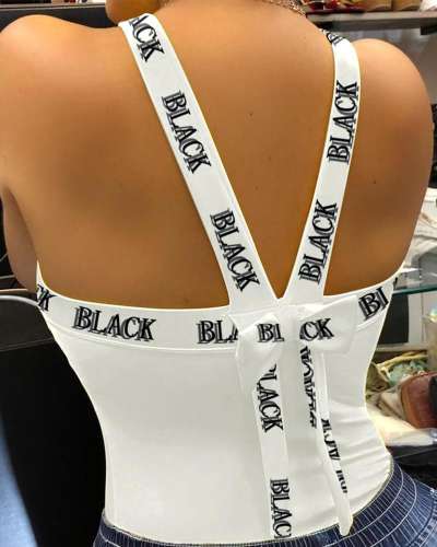 Digital Queen Print T-shirt For Women Sexy Back Bowknot Summer Vest Top PQ20805A