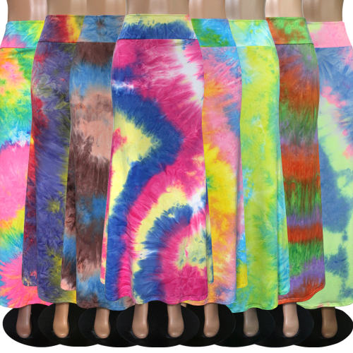Purple Fashion Long Maxi Skirt High Waist Printed Skirts PQ9448H