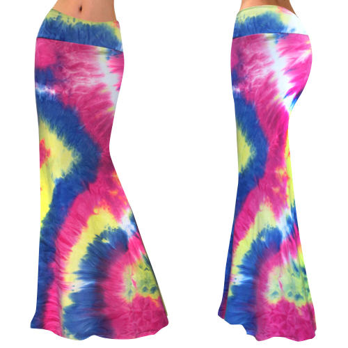 Rose Fashion Long Maxi Skirt High Waist Printed Skirts PQ9448F