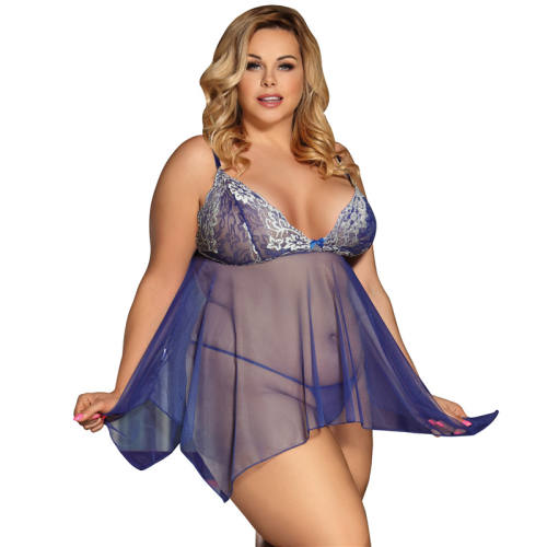 Women Lace Nightdress Plus Size Sleepwear Sexy Babydoll Lingerie PQ80486