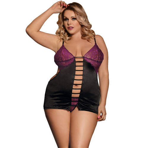 Sexy Nightdress Female Lace Pajamas Plus Size Lingerie PQ80416