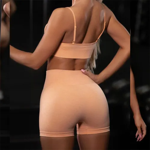 Orange Sexy Fitness Shorts Seamless Ourdoor Sportwear Sport Apparel PQYJ035A
