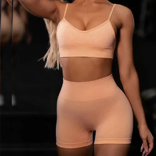 Orange Sexy Fitness Shorts Seamless Ourdoor Sportwear Sport Apparel PQYJ035A