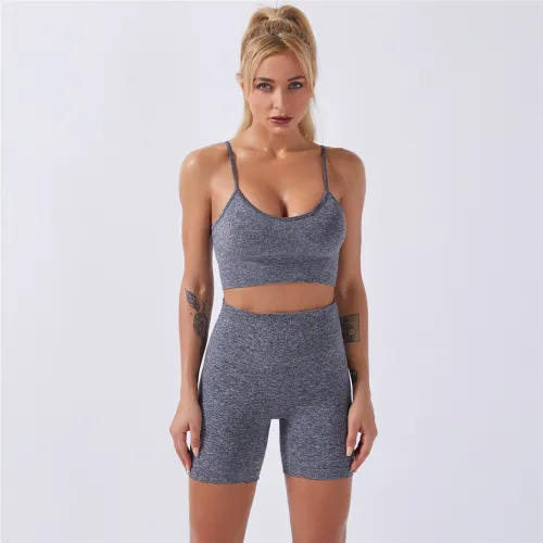 Grey Seamless Ourdoor Sportwear Sport Apparel Sexy Fitness Shorts PQYJ032F