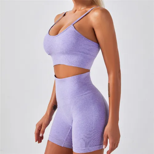 Purple Seamless Ourdoor Sportwear Sport Apparel Sexy Fitness Shorts PQYJ032C
