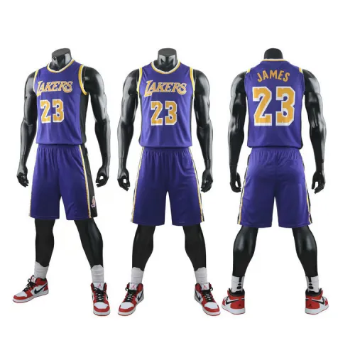White James Basketball Jersey Lakers Basketball Team Uniform For Kid PQLB023A