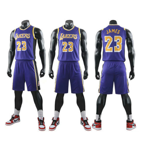 White James Basketball Jersey Lakers Basketball Team Uniform For Kid PQLB023A