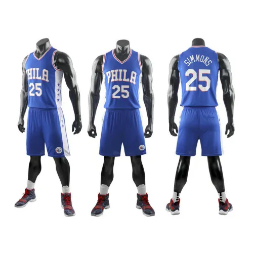 Blue Basketball Outfits for Adult Simmons Team Jersey For Child PQSM025B