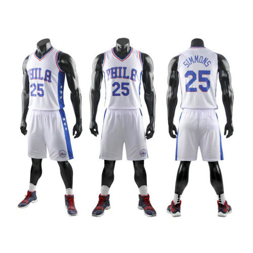White Simmons Team Jersey For Child Basketball Outfits for Adult PQSM025A
