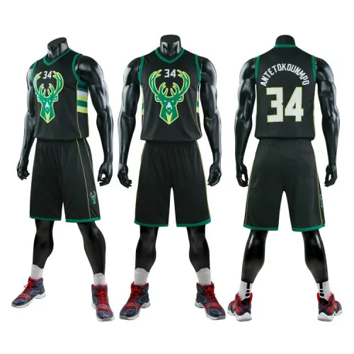 Green Bucks Basketball Jersey Giannis Antetokounmpo Basketball Team Uniform PQYA034B
