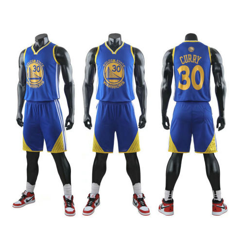 White Stephen Curry Basketball Team Jersey Warriors Basketball Outfit for Adult PQSC001A
