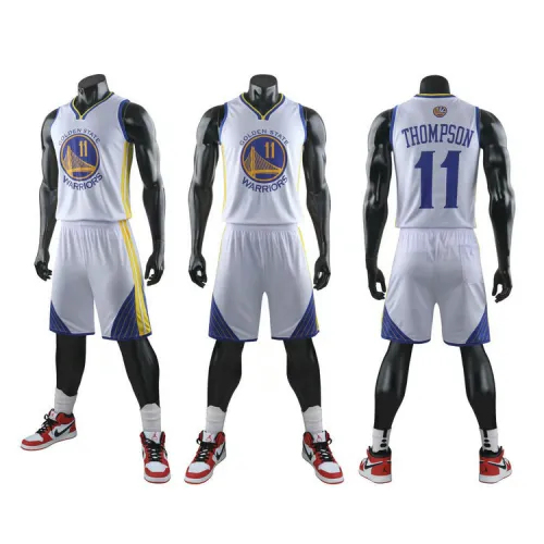 Blue Golden State Warriors Basketball Jersey for Adult Thompson Team Uniform For Child PQKT011B