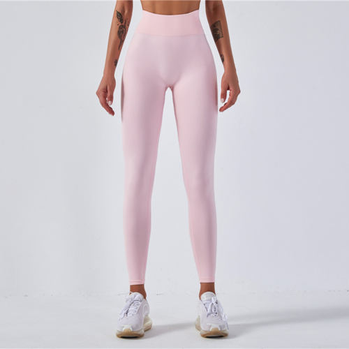 Pink High Waist Fitness Tights Yoga Leggings Bubble Butt Gym Pants PQYJ003D