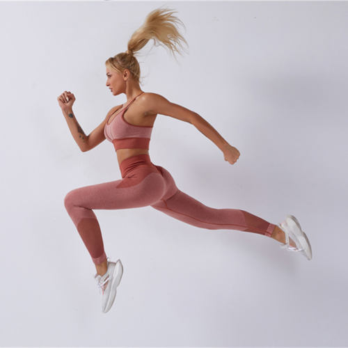Orange Fitness Bras Yoga Outfits Women Mesh Running Leggings Bubble Butt Squat Pants PQYJ006C