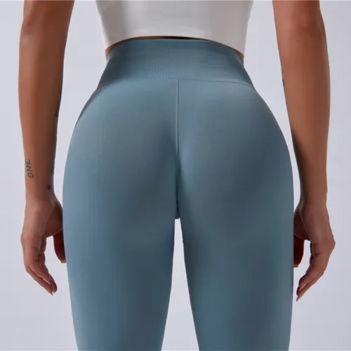 Blue Bubble Butt Gym Pants High Waist Fitness Tights Yoga Leggings PQYJ003A