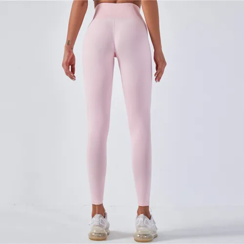 Pink High Waist Fitness Tights Yoga Leggings Bubble Butt Gym Pants PQYJ003D