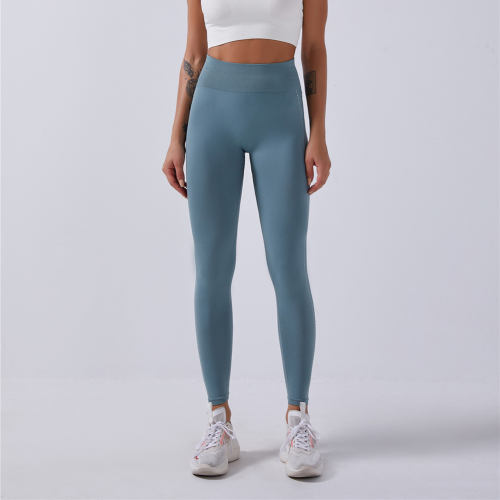 Blue Bubble Butt Gym Pants High Waist Fitness Tights Yoga Leggings PQYJ003A