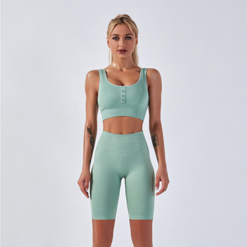Green Yoga Outfits Women Fitness Wear Running Leggings Bubble Butt Squat Pants PQYJ009B
