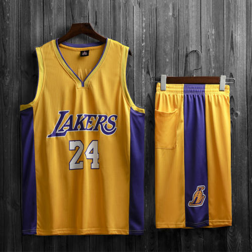 Yellow Kobe Bryant Basketball Jersey for Adult Basketball Team Uniform For Kid PQKB024A