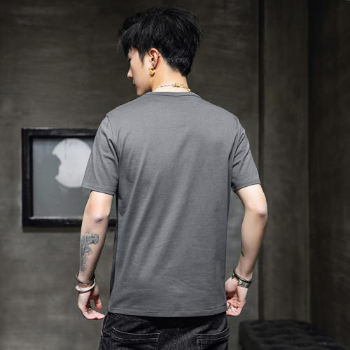 Grey Trend Casual Cotton T Shirts Summer Fashion T-shirt For Men RL8141C