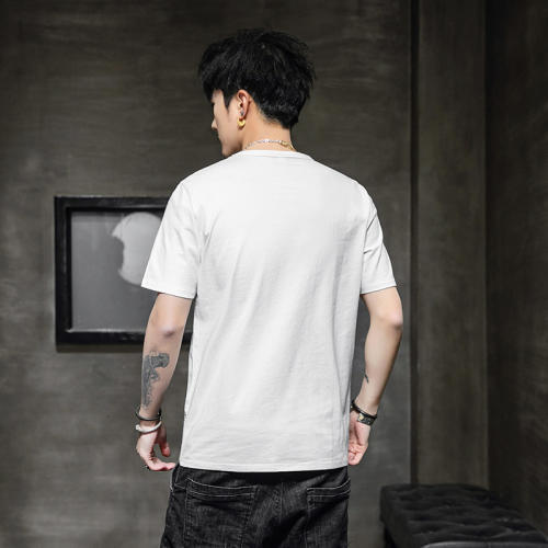White Trend Casual T Shirts Summer Fashion Cotton T-shirt For Men RL8140B