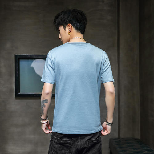 Blue Trend Casual T Shirts Summer Fashion Cotton T-shirt For Men RL8140C