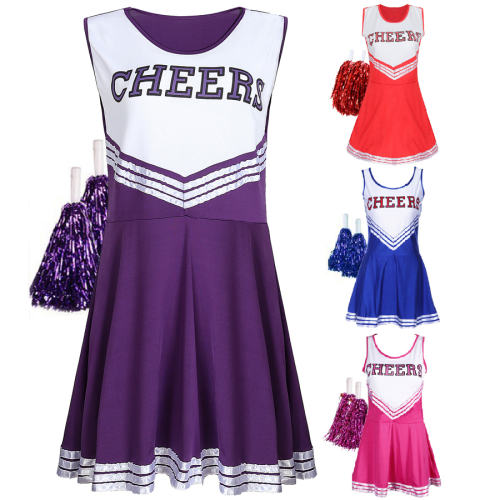 Carnival Cheerleader Clothing with Lala Flower School Girl Fancy Dress PQMR4034F