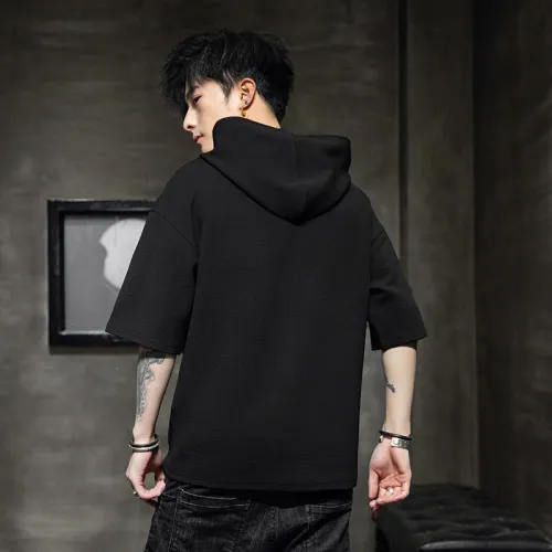 Black Summer Cotton T-shirt For Men Fashion Hoodies Casual T Shirts RL8155A