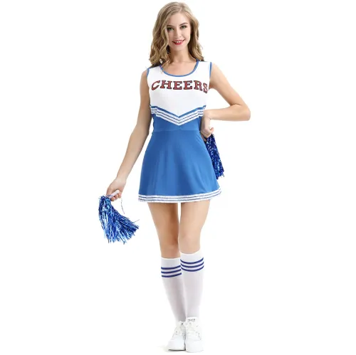Carnival Cheerleader Clothing with Lala Flower School Girl Fancy Dress PQMR4034F
