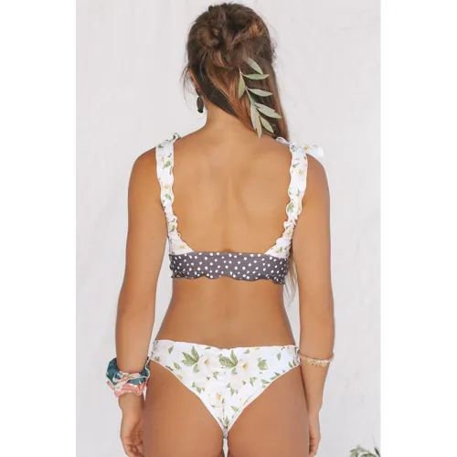 Yellow Low Waist Bikini for Women Sexy Padded V-neck Swimwear PQ411663C