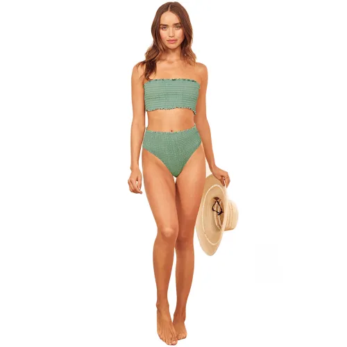 Green Bandeau Bikini for Women Sexy Padded Swimwear PQ411657B