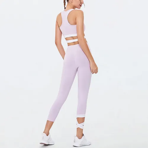 Grey Fitness Bras with Sport Leggings Women Bubble Butt Yoga Outfits PQGS30030C