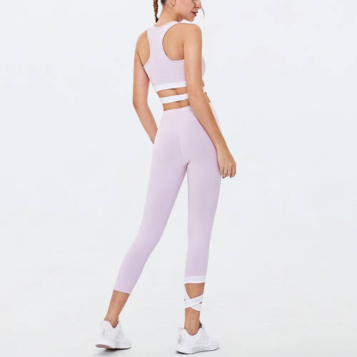 Grey Fitness Bras with Sport Leggings Women Bubble Butt Yoga Outfits PQGS30030C