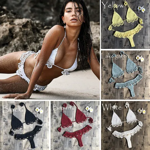 Crochet Bikini Women Micro Beachwear Swimwear PQ6613