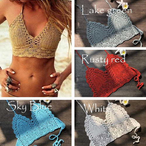 Crochet Bikini Bras For Women Knit Beachwear PQ6905