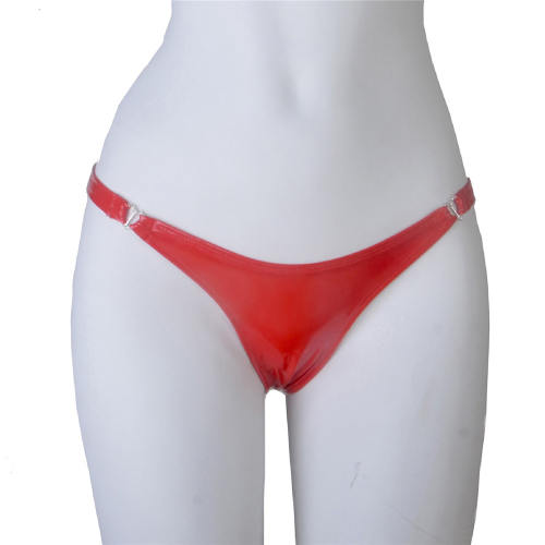 Red Faux Leather Shorts Women Fetish Briefs Erotic Lingerie PQ6812B