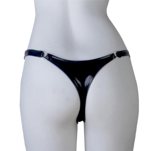 Black Faux Leather Shorts Women Fetish Briefs Erotic Lingerie PQ6812A