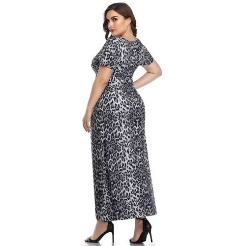 Summer Maxi Dresses For Women Leopard Printed Boho Dress PQLQ096A
