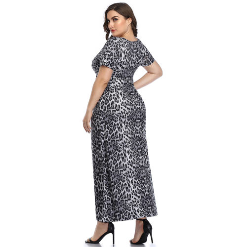 Summer Maxi Dresses For Women Leopard Printed Boho Dress PQLQ096A