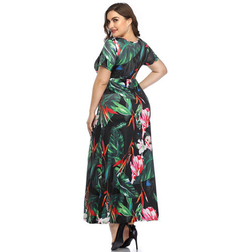 Floral Printed Boho Dress Summer Maxi Dresses For Women PQLQ096B